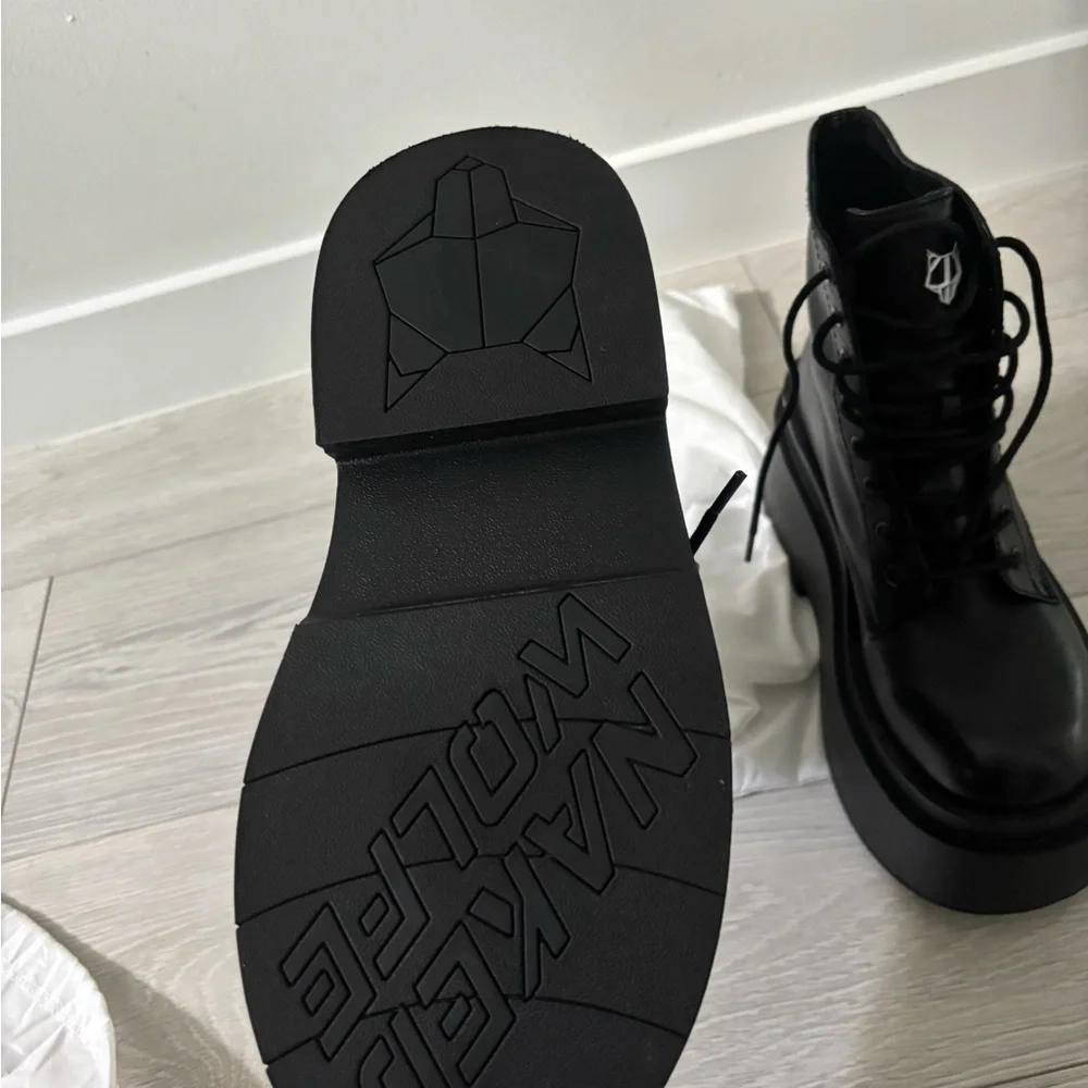 Naked Wolfe Black Platform Ankle Boots - Picture 7 of 15